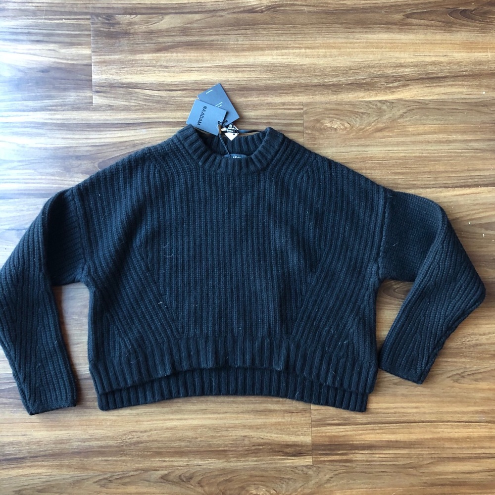 NWT Naadam Cashmere Cable Knit Crop Sweater